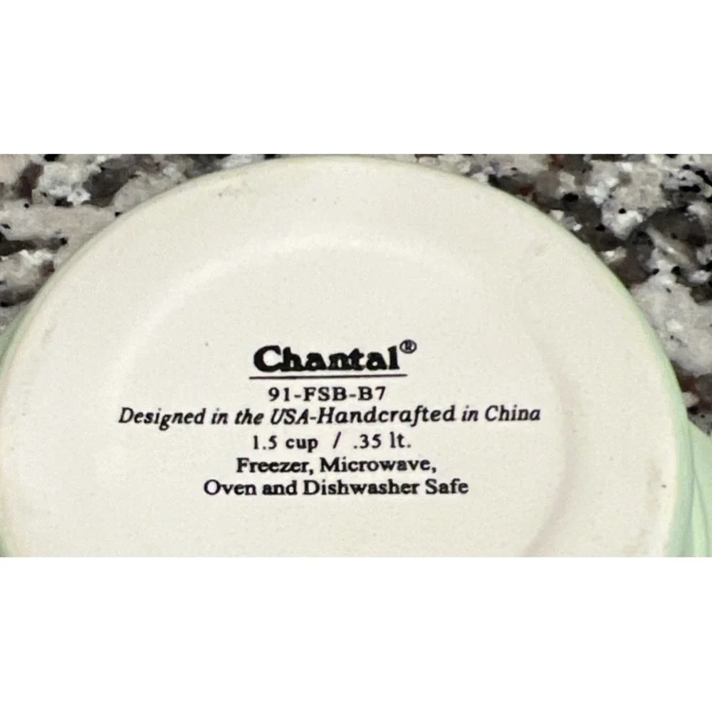 Set Of 2 Chantal‎ Fish Shaped Bowls Green Stoneware Ramekin 91-FSB-B7 1.5 Cups